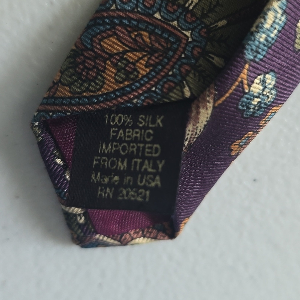 Vintage Purple and Gold Classic Tie - Picture 7 of 7